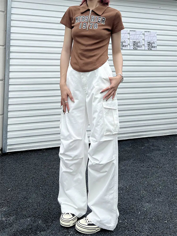 Y2K Vintage White Cargo Pants