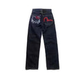 Y2K Graphic Jeans with Kitty Cat Print Wide Leg